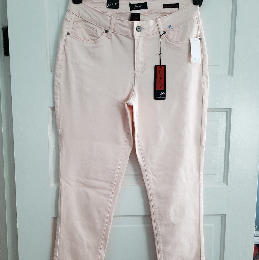 Pink straight leg jeans